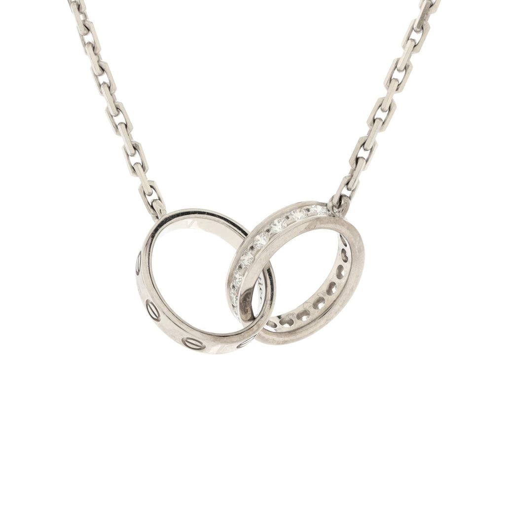 Love Interlocking Necklace 18K White Gold and Diamonds