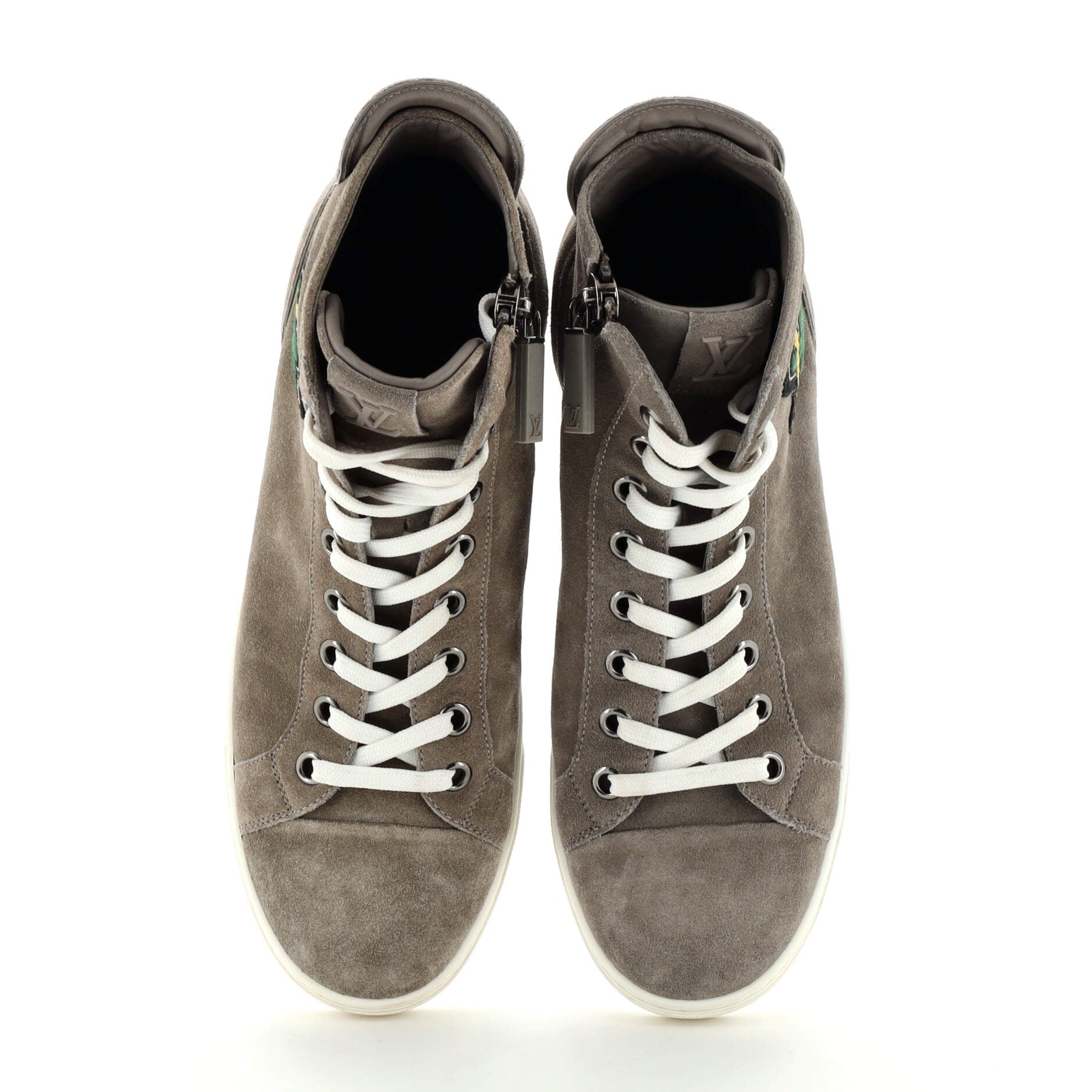 Men's Peace Sign High Top Sneakers Suede
