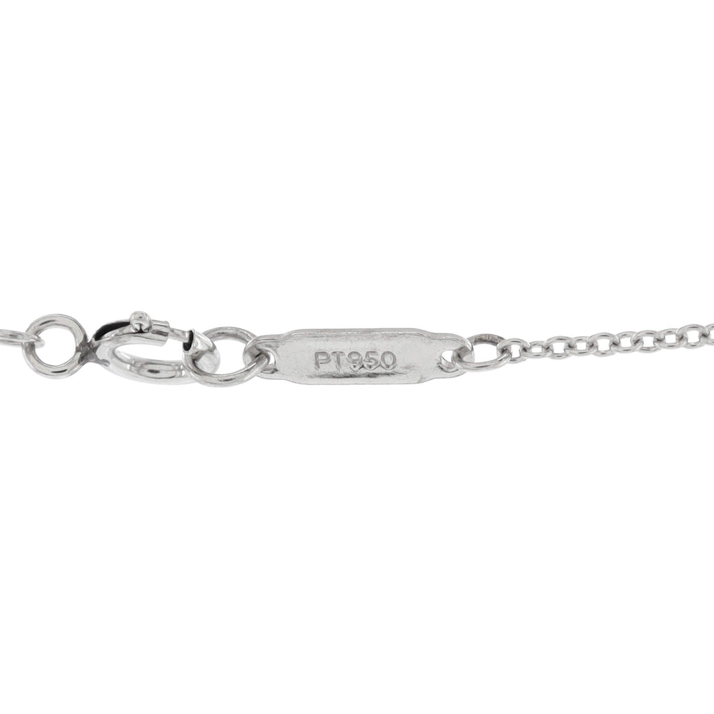 Fleur de Lis Key Pendant Necklace Platinum and 18K Rose Gold with Pink and White Diamonds Small