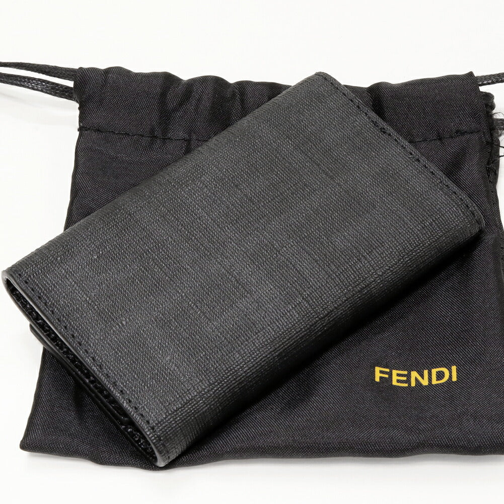 Fendi PVC Canvas 6 Key Case Black 8AP079 00VRE F0XB8