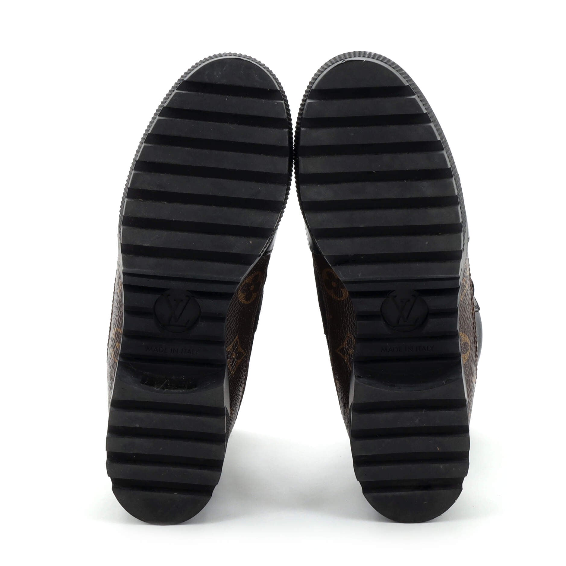 Women's Laureate Platform Desert Boots Suede with Monogram Canvas