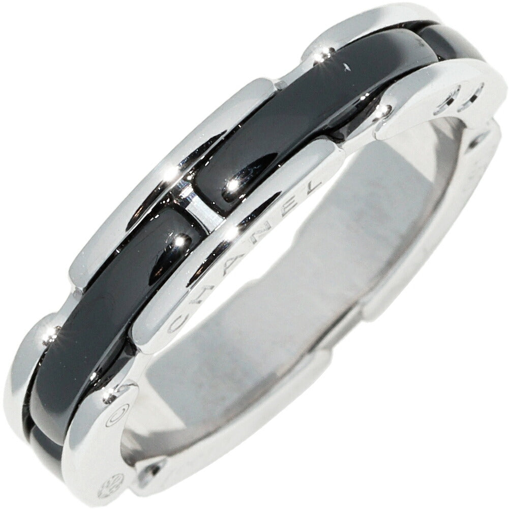 Chanel K18WG Black Ceramic J12 Ultra Collection Ring J3092