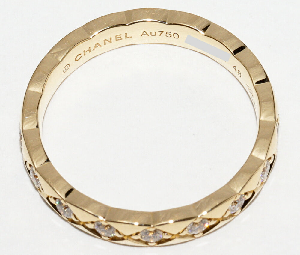 Chanel 18K Yellow Gold Coco Crush Ring J11872 Size 7.5
