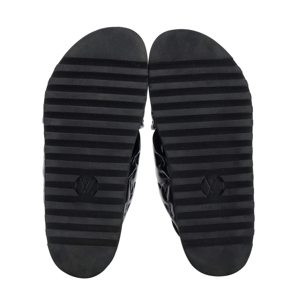 Women's Paseo Flat Comfort Sandal Monogram Embossed Lambskin
