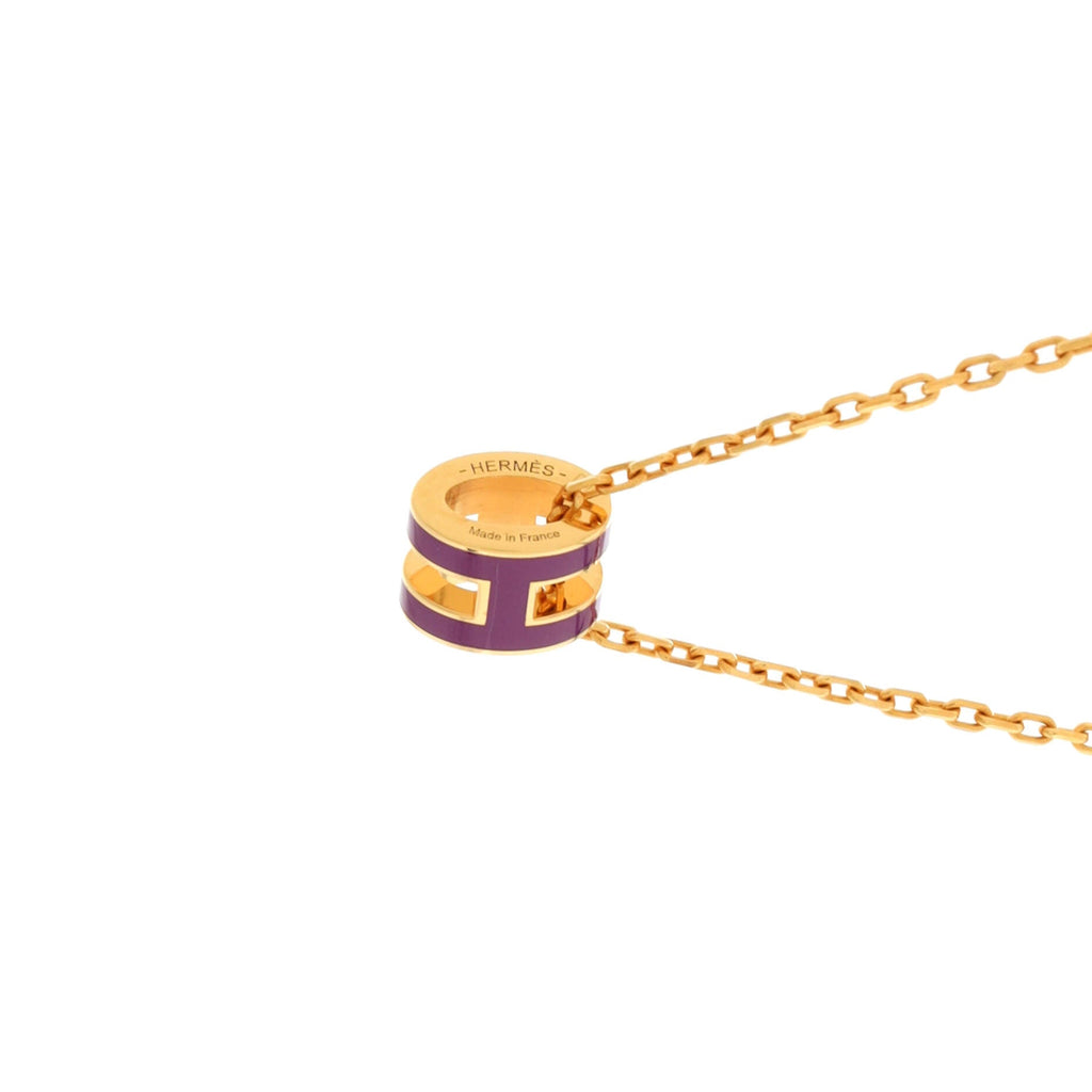 Pop H Pendant Chain Necklace Metal and Enamel Mini