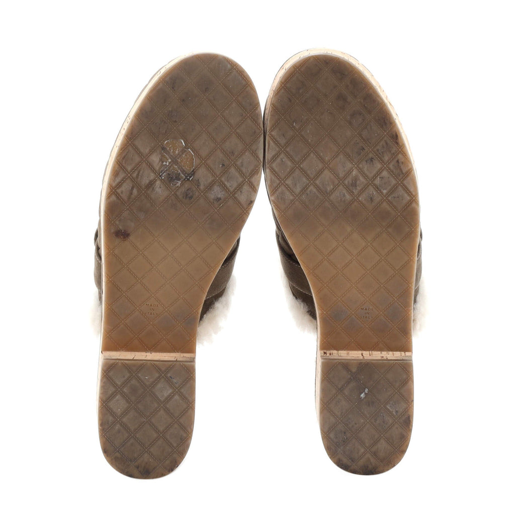Women's CC Turnlock Clogs Quilted Suede with Shearling