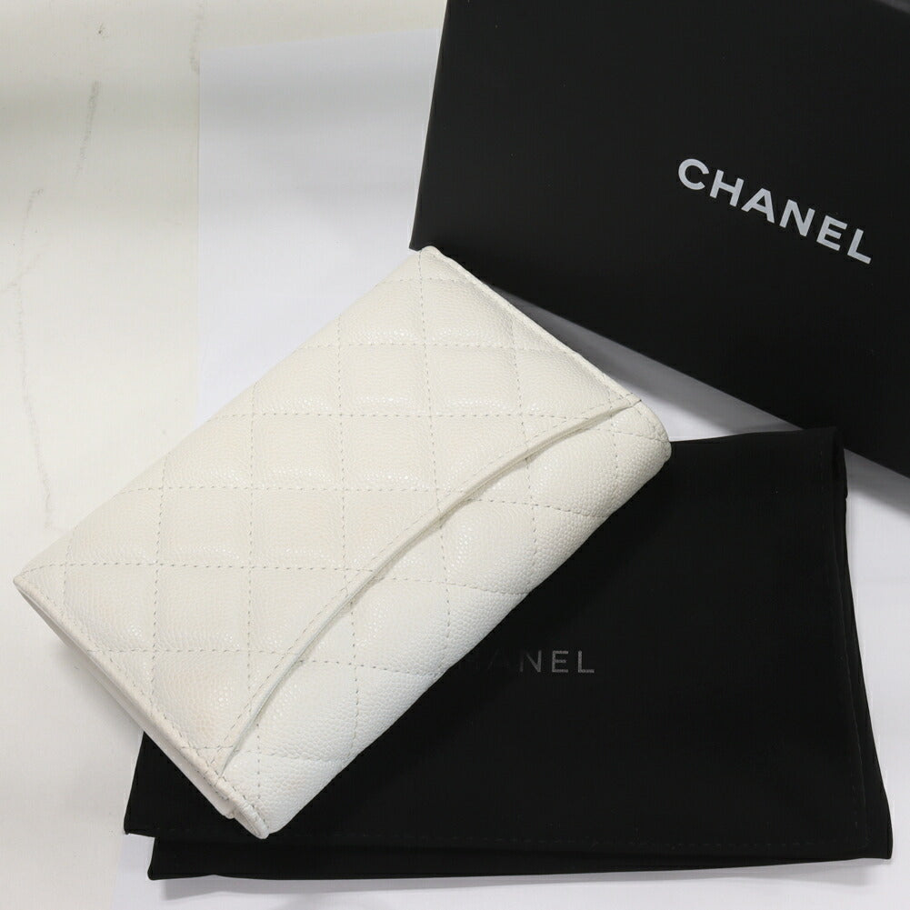 Chanel Caviar Skin Matelasse Medium Classic Flap Wallet Wallet AP0232