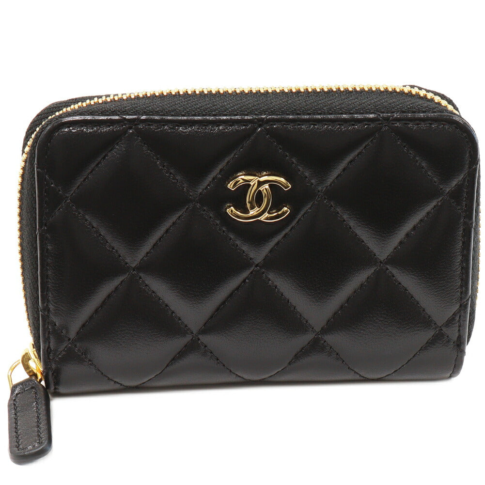 Chanel Lambskin Matelasse Classic Zip Coin Purse Coin Case AP0216