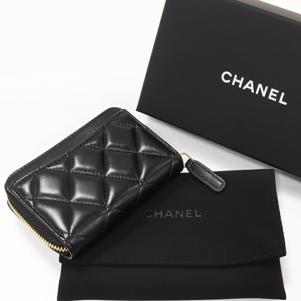Chanel Lambskin Matelasse Classic Zip Coin Purse Coin Case AP0216