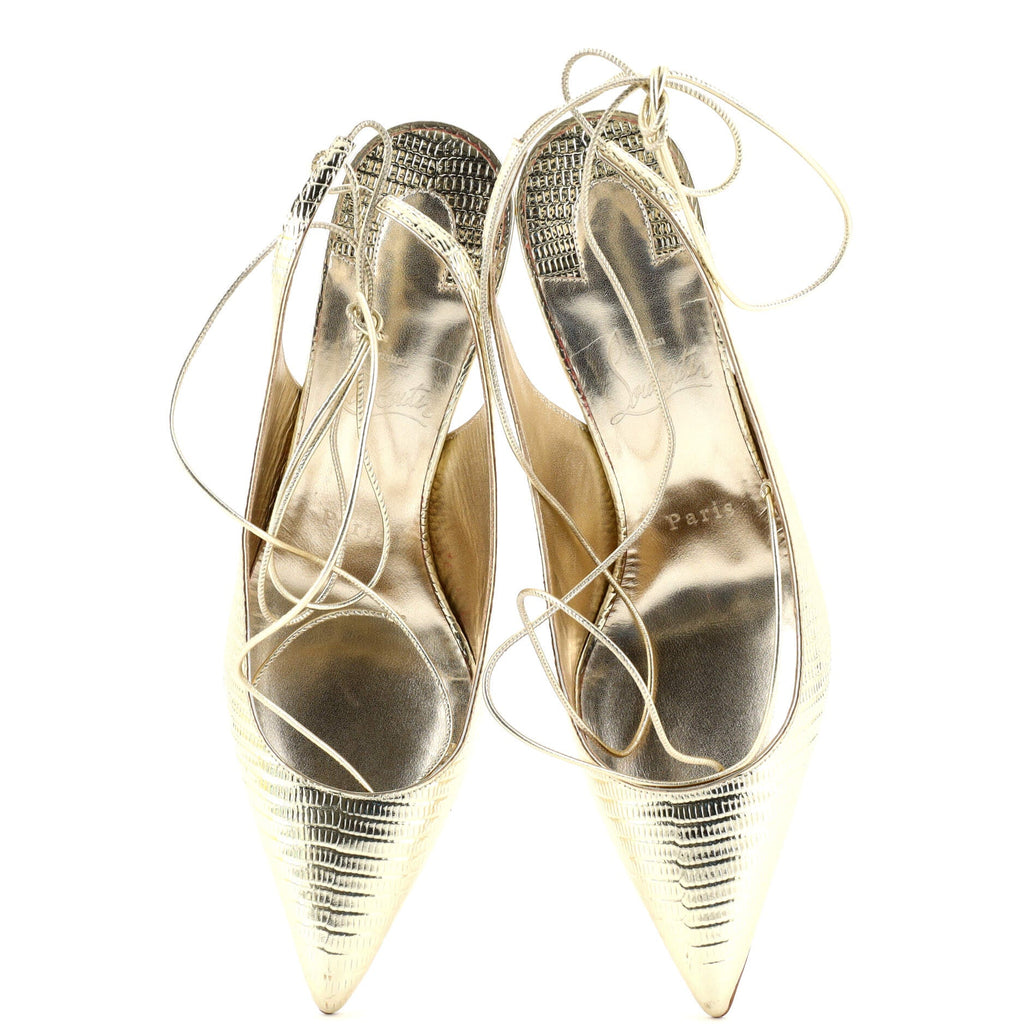Women's Kate Lace Up Pumps Embossed Leather 85