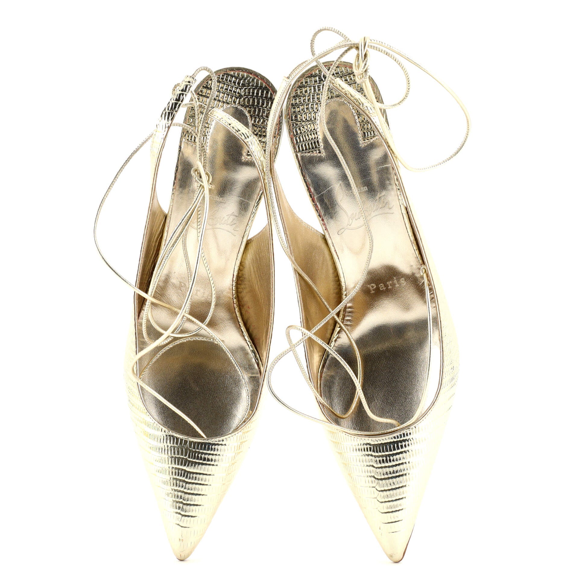 Women's Kate Lace Up Pumps Embossed Leather 85