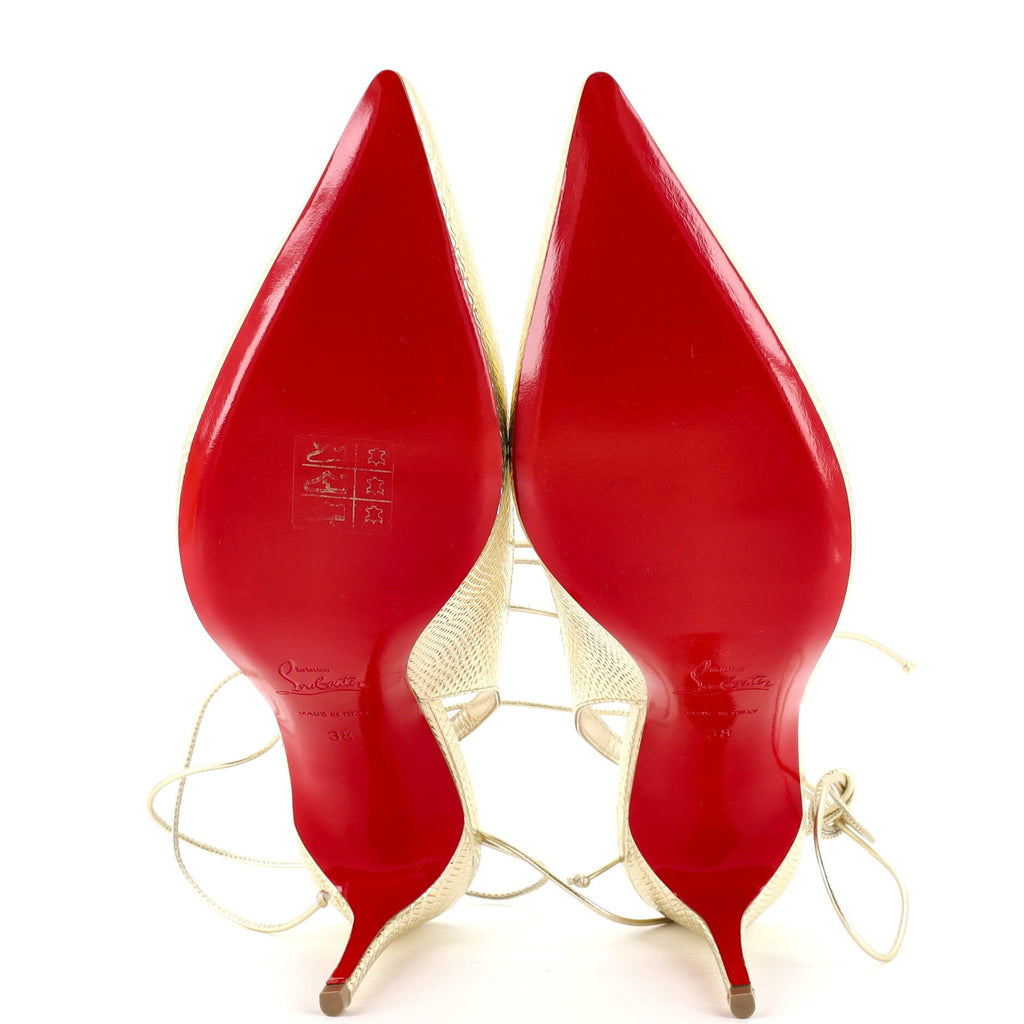 Women's Kate Lace Up Pumps Embossed Leather 85