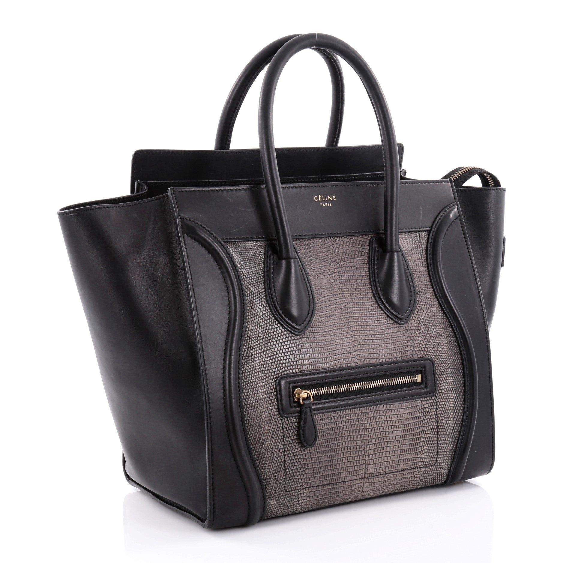 Luggage Handbag Lizard and Leather Mini