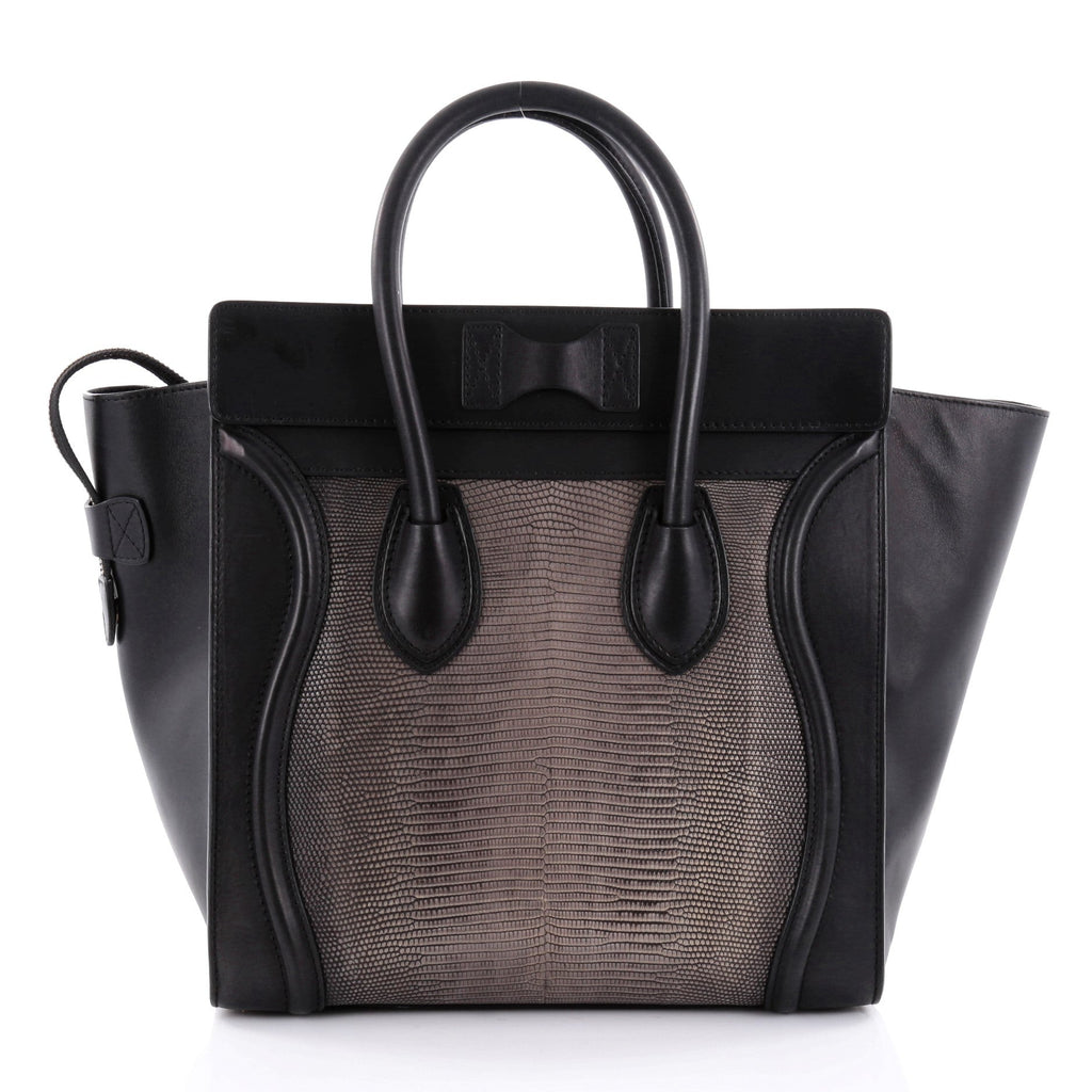 Luggage Handbag Lizard and Leather Mini