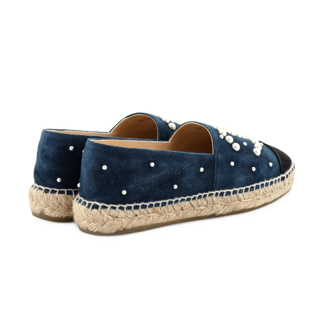 Women's CC Cap Toe Espadrilles Embellished Suede