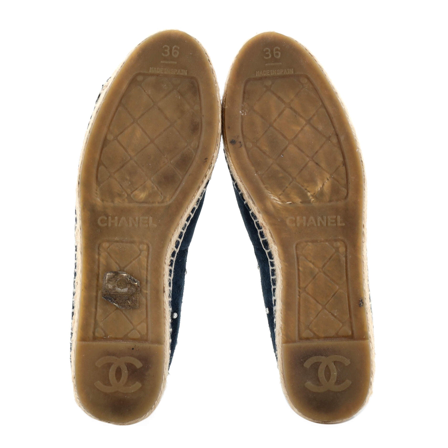 Women's CC Cap Toe Espadrilles Embellished Suede