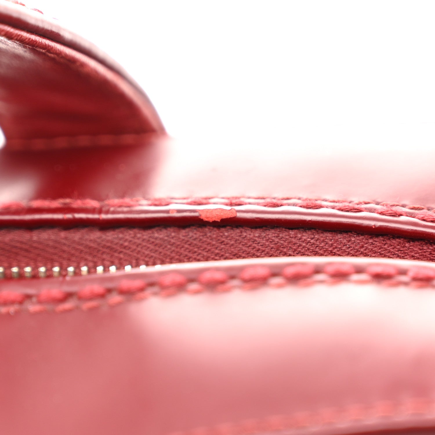 Calfskin Stitch Surpique Bowler Red