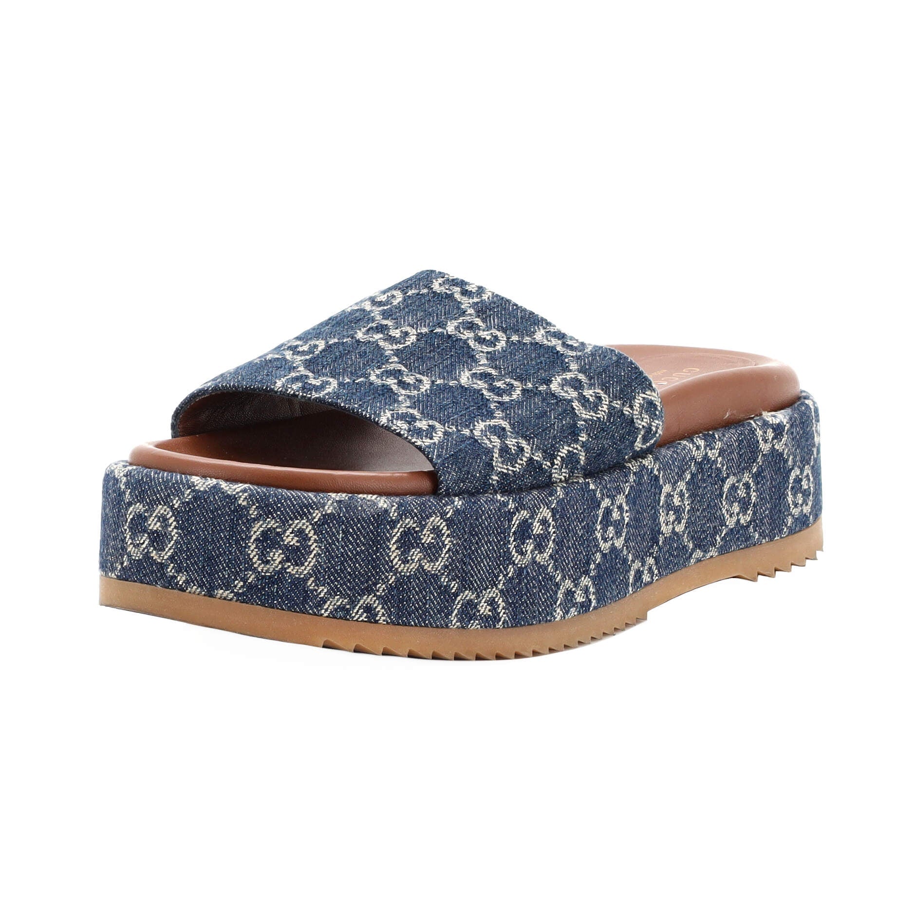 Women's Angelina Platform Slide Sandals GG Denim