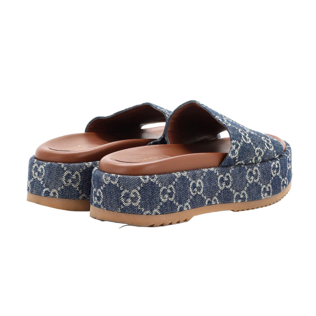 Women's Angelina Platform Slide Sandals GG Denim