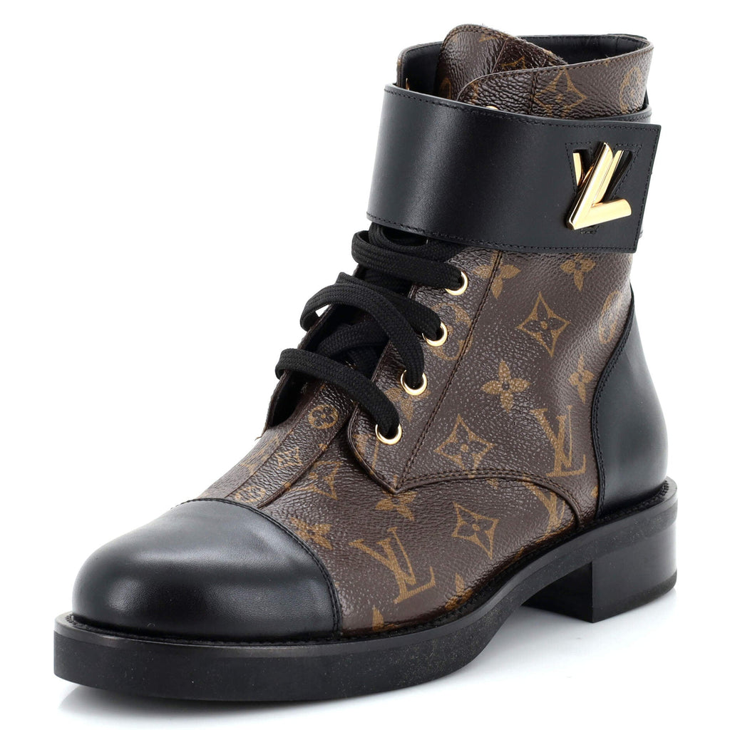 Women's Wonderland Flat Ranger Boots Monogram Canvas and Leather