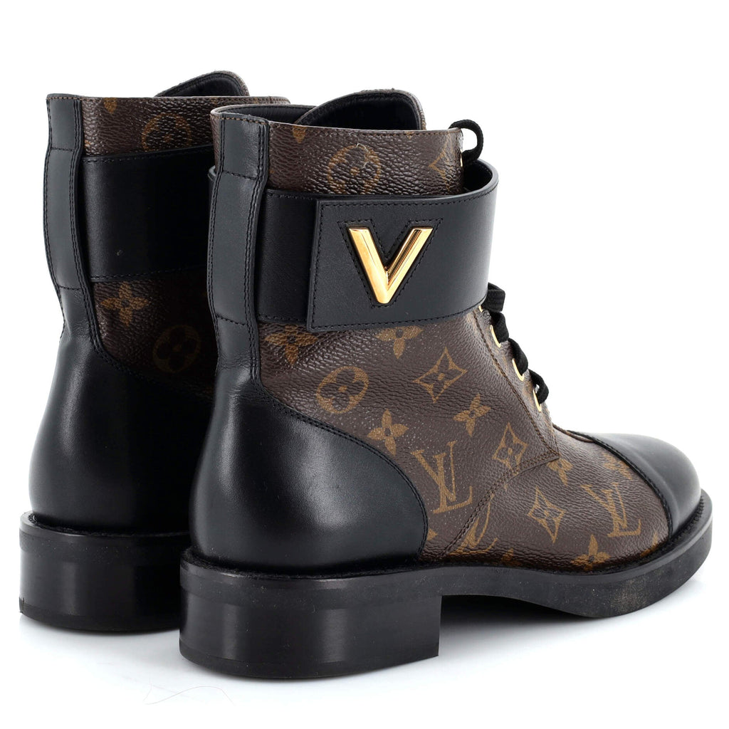 Women's Wonderland Flat Ranger Boots Monogram Canvas and Leather