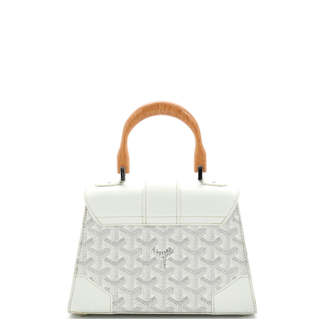 Structured Saigon Top Handle Bag Coated Canvas with Leather Mini