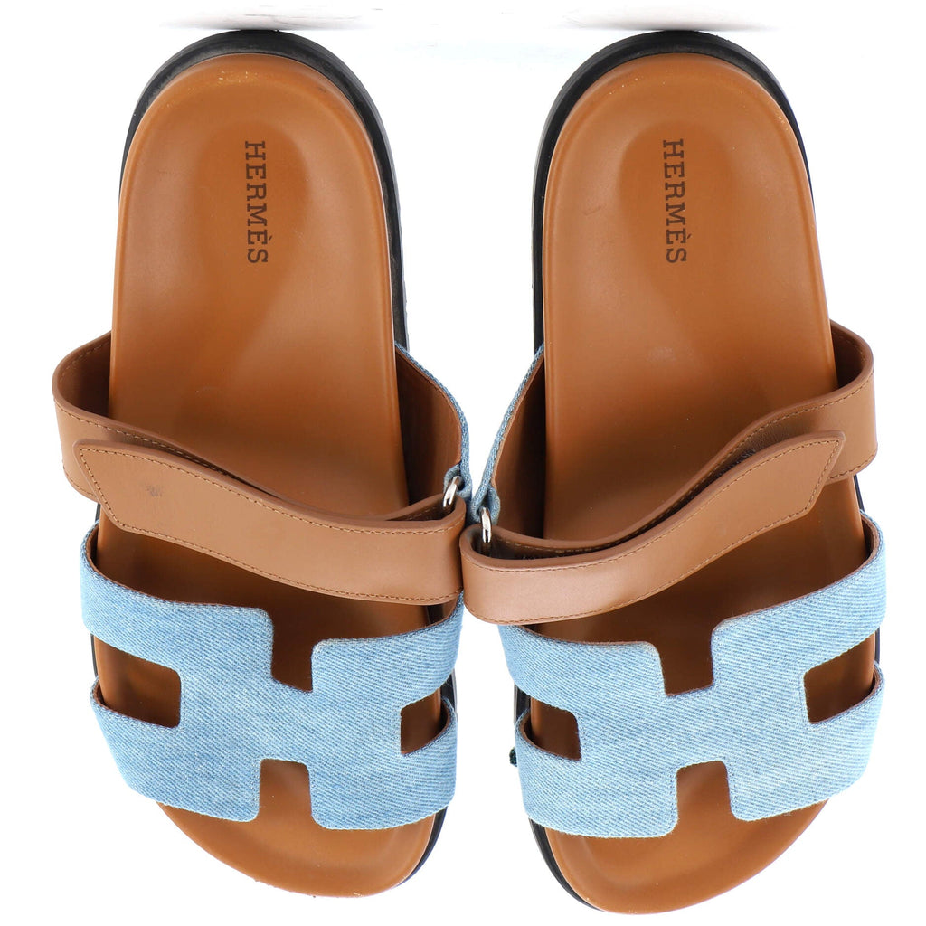 Women's Chypre Sandals Leather and Denim