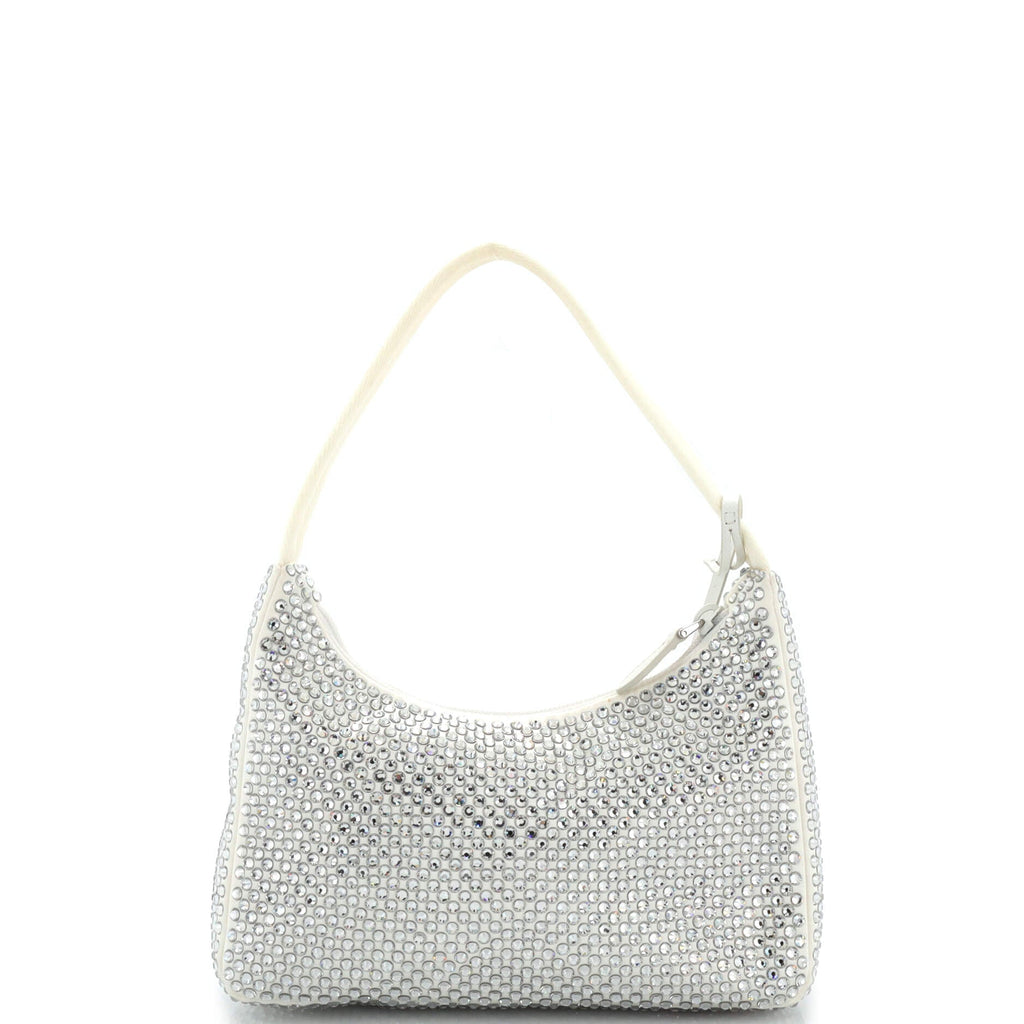 Re-Edition 2000 Hobo Crystal Embellished Satin Mini