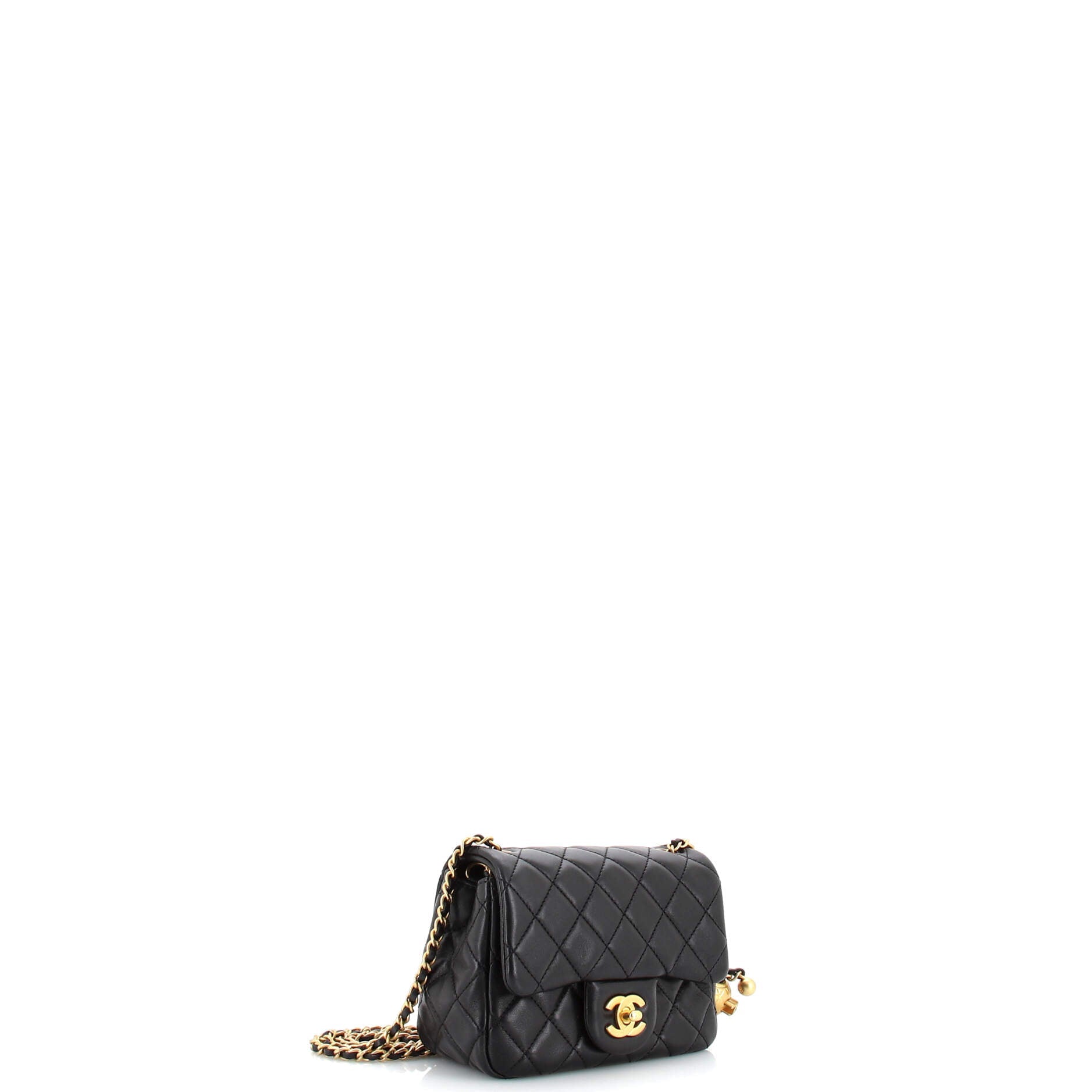 Pearl Crush Square Flap Bag Quilted Lambskin Mini