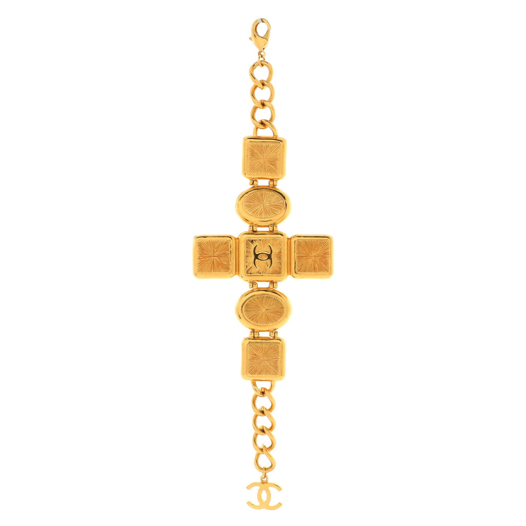 CC Cross Bracelet Metal with Cabochons