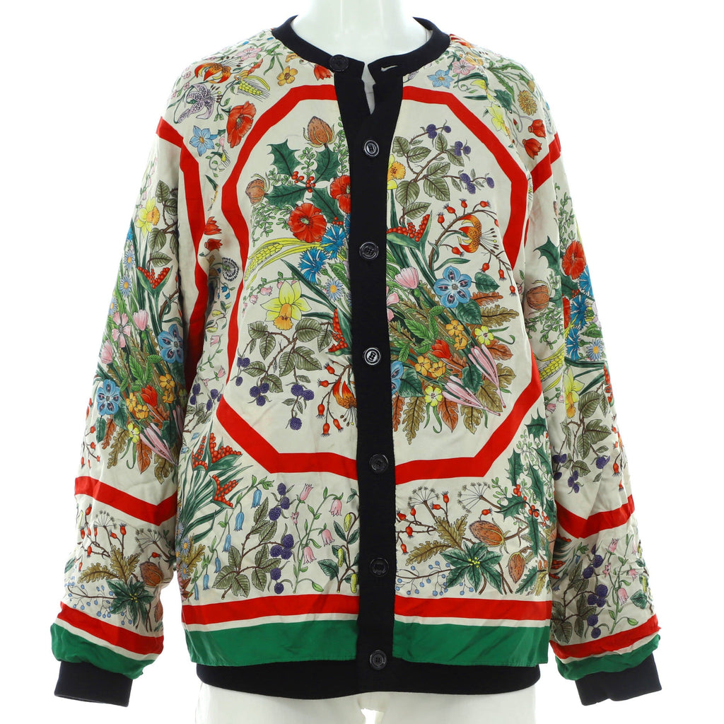 Women's GG Apple Reversible Bomber Jacket Cotton and Silk
