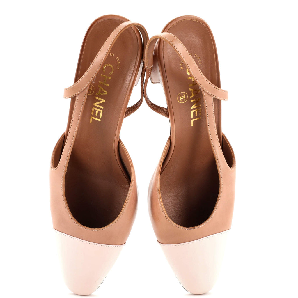 Women’s Cap Toe Slingback Pumps Leather