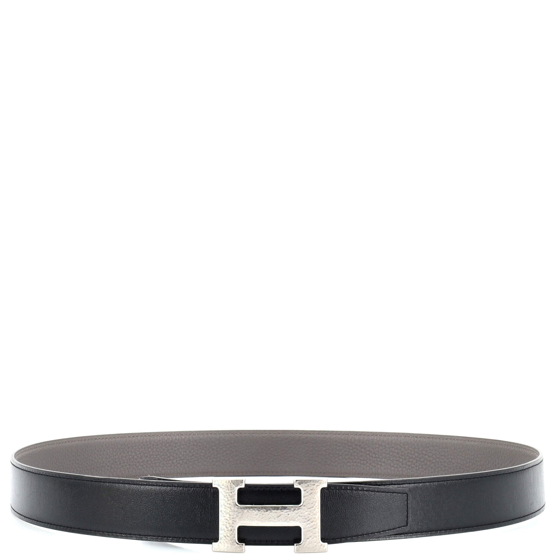 Constance Martelee H Reversible Belt Leather with Hammered Hardware Medium 70