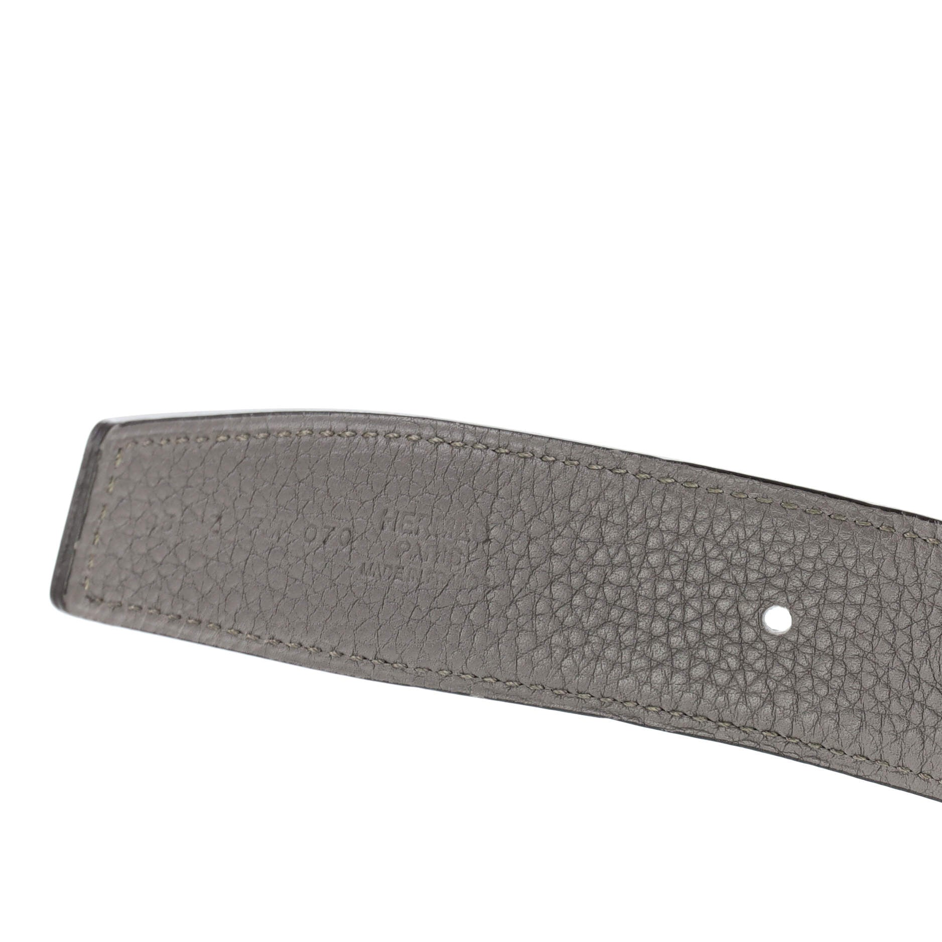 Constance Martelee H Reversible Belt Leather with Hammered Hardware Medium 70