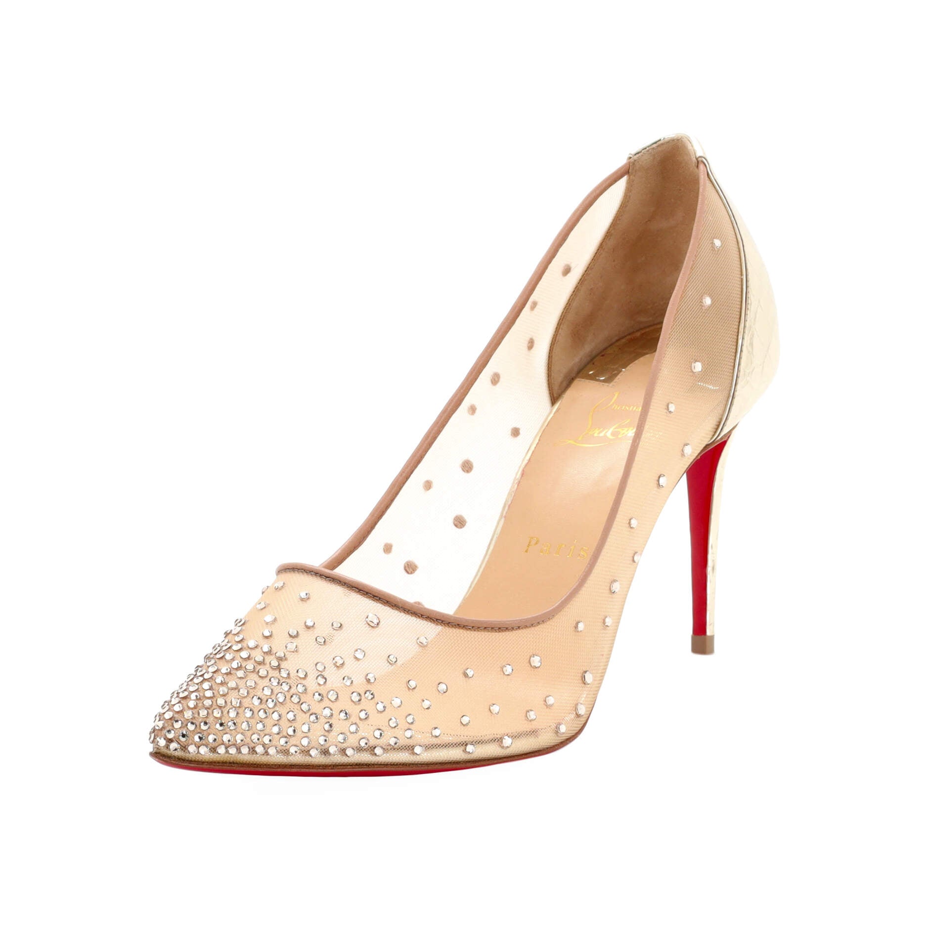 Women's Follies Strass Pumps Crystal Embellished Mesh 100