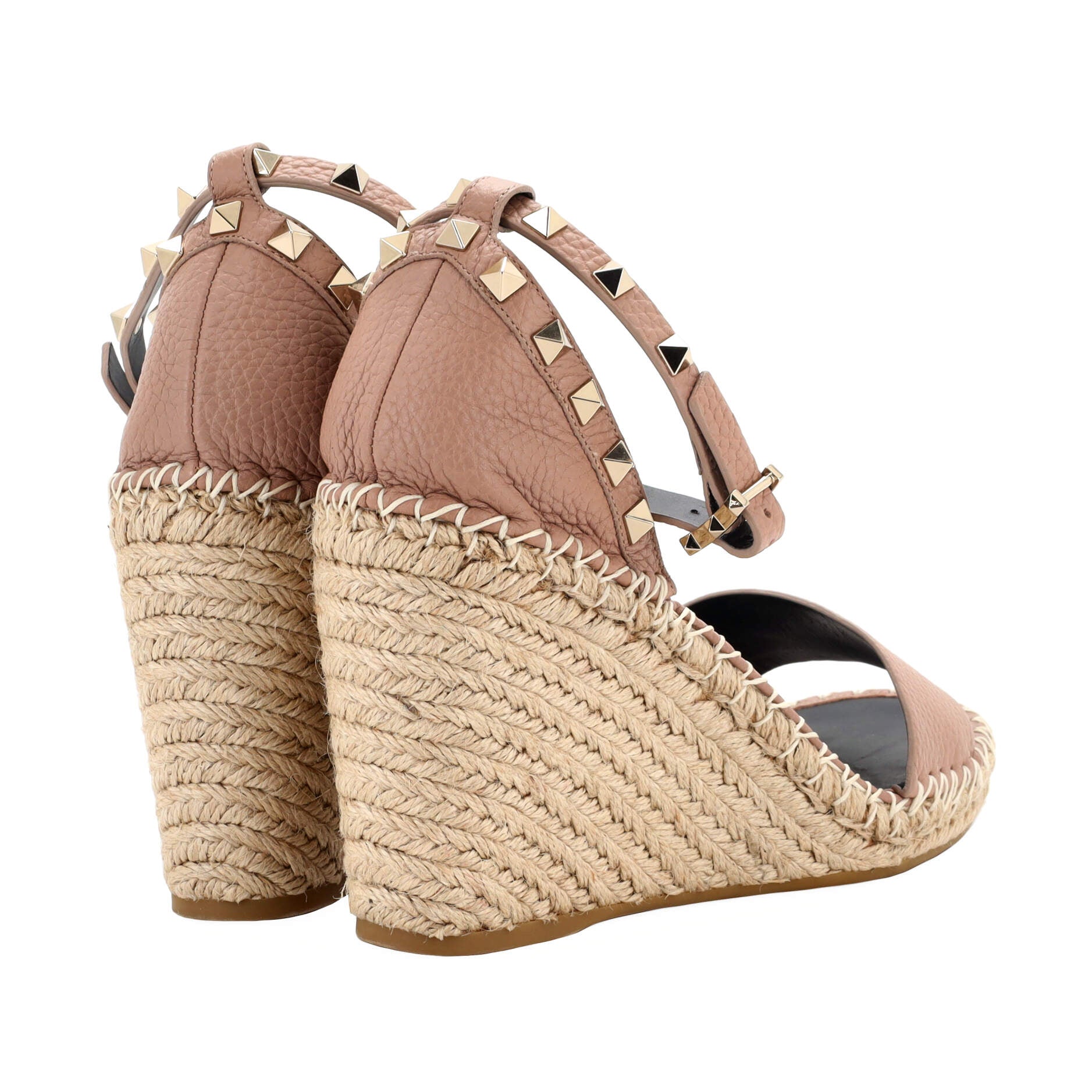 Women's Rockstud Wedge Espadrilles Leather