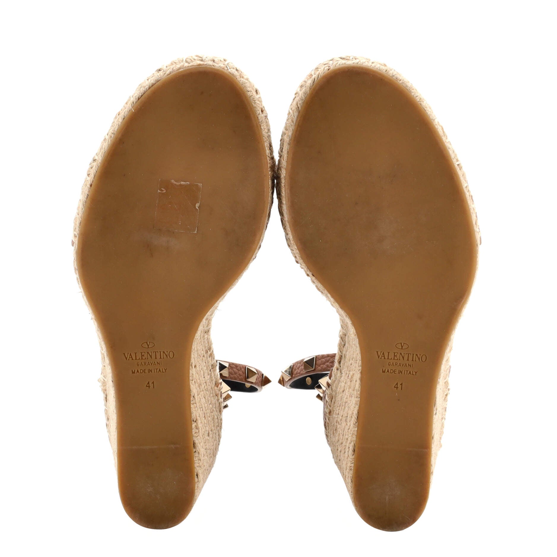 Women's Rockstud Wedge Espadrilles Leather
