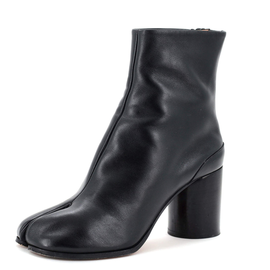 Women's Tabi Block Heel Ankle Boots Leather