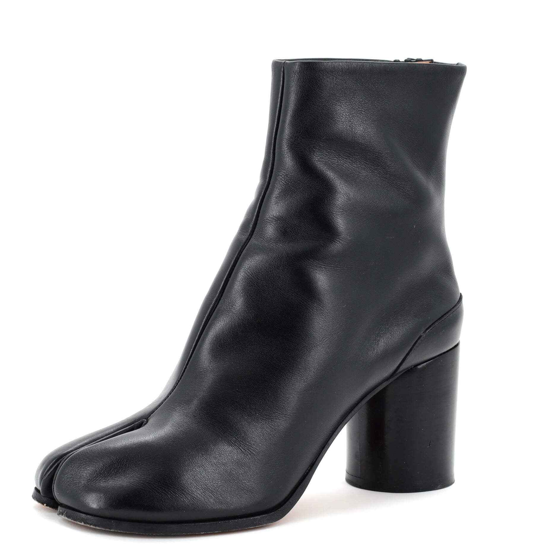 Women's Tabi Block Heel Ankle Boots Leather