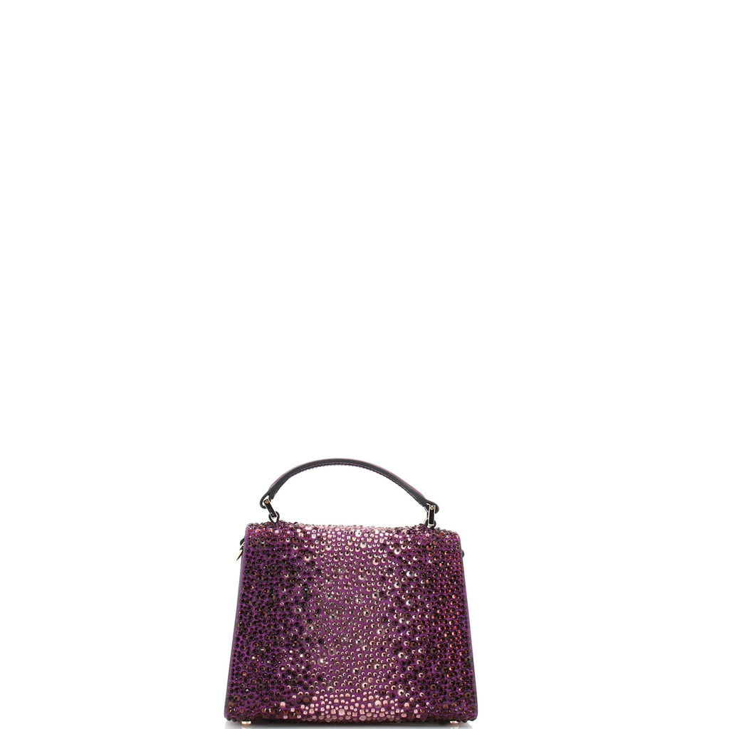 VSling Top Handle Bag Crystal Embellished Leather Mini