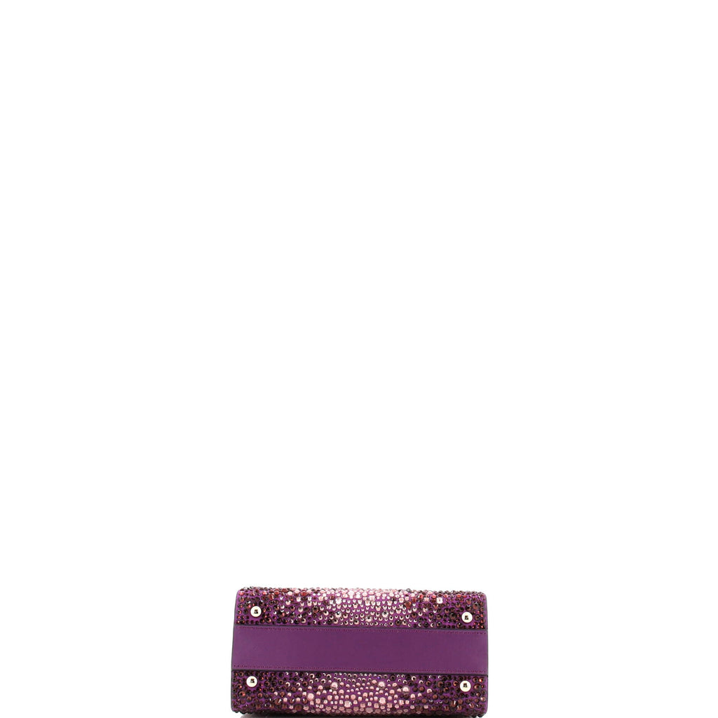 VSling Top Handle Bag Crystal Embellished Leather Mini