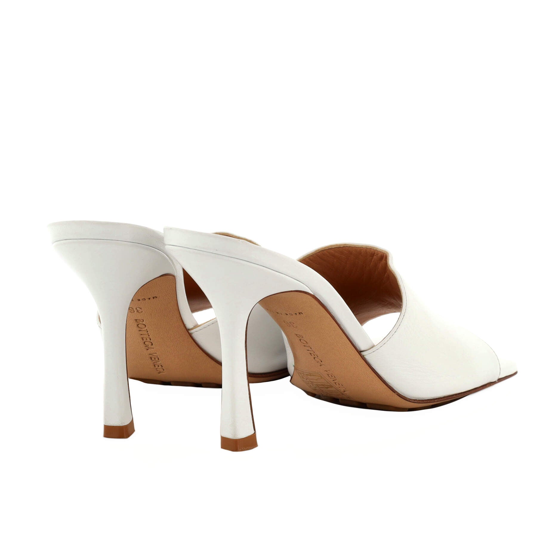 Women's Stretch Mule Heeled Sandals Leather