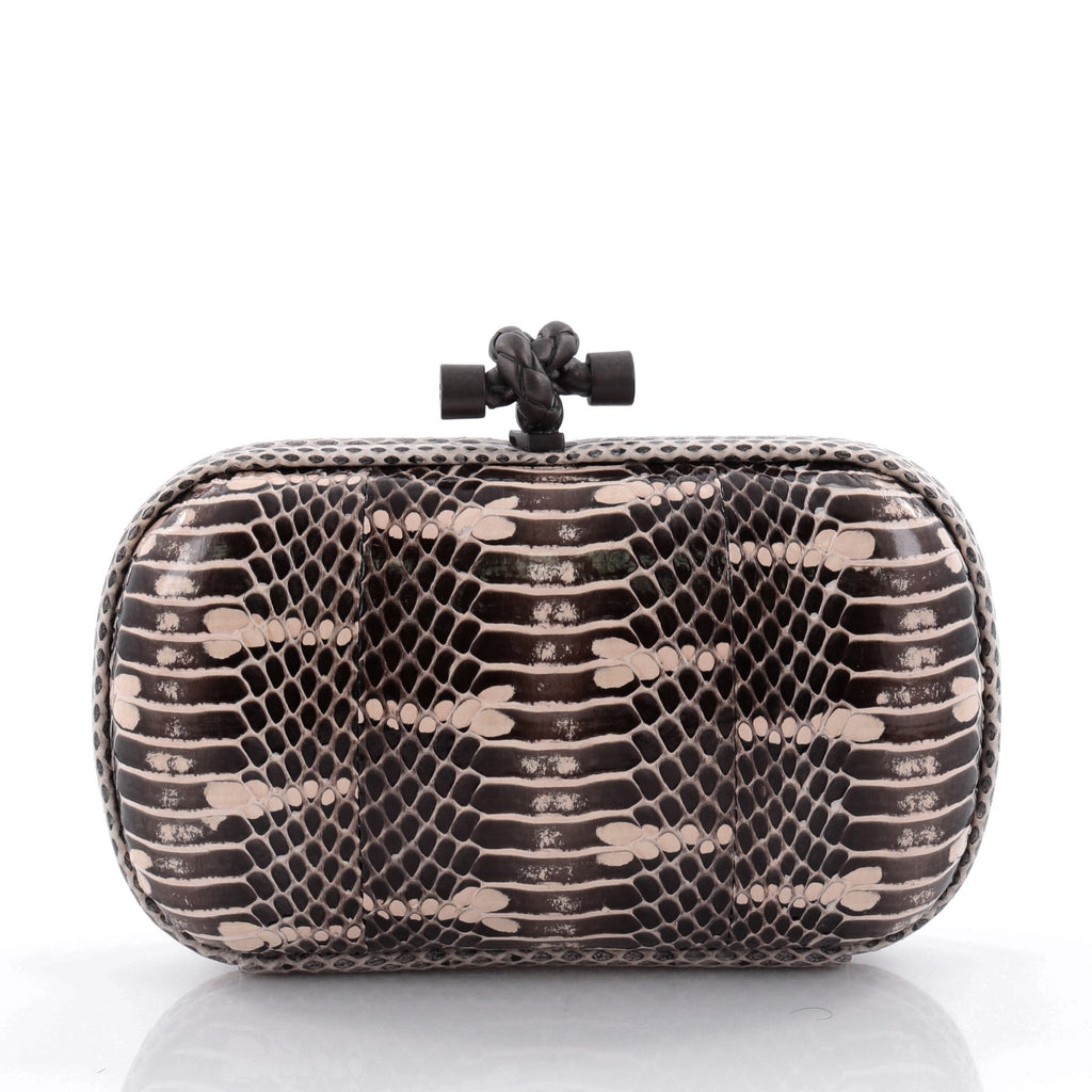 Box Knot Clutch Snakeskin Small