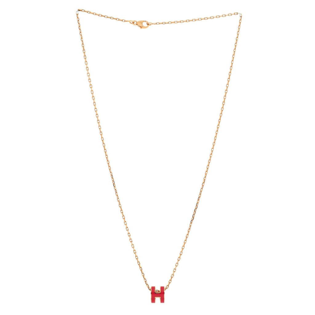 Pop H Pendant Chain Necklace Metal and Enamel Mini