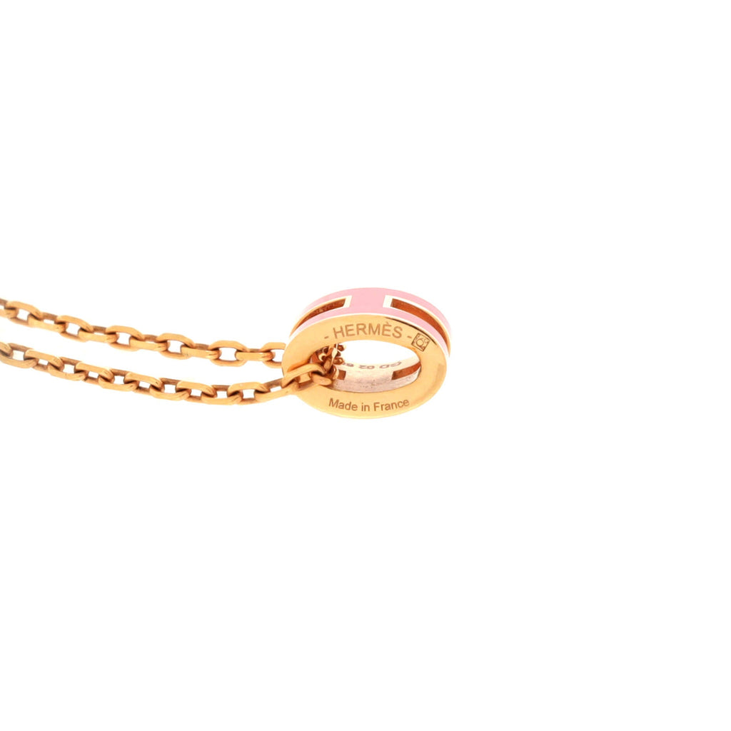 Pop H Pendant Chain Necklace Metal and Enamel Mini