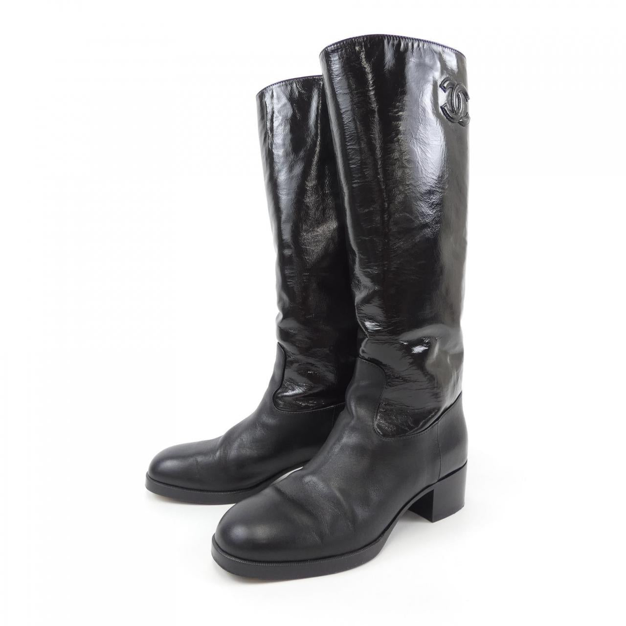 Chanel G37985Y55400 Shiny Calfskin Boots