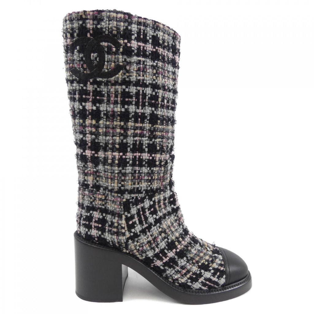 Chanel G39614y56301 Tweed Calfskin Boots