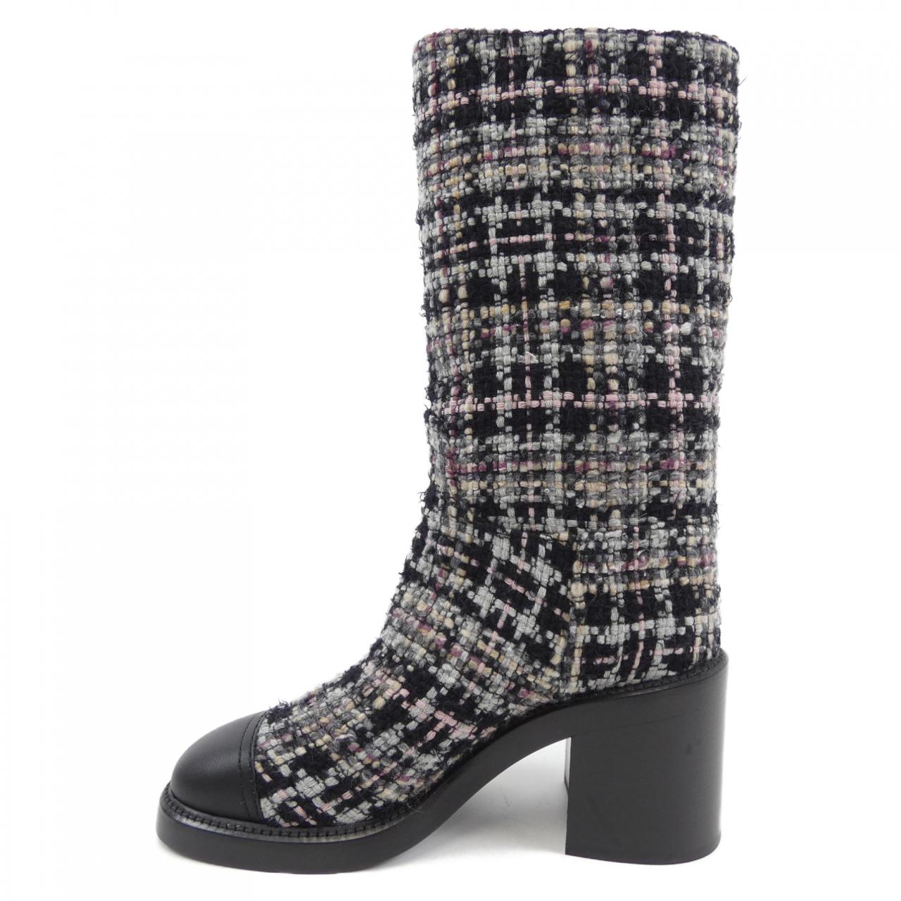 Chanel G39614y56301 Tweed Calfskin Boots