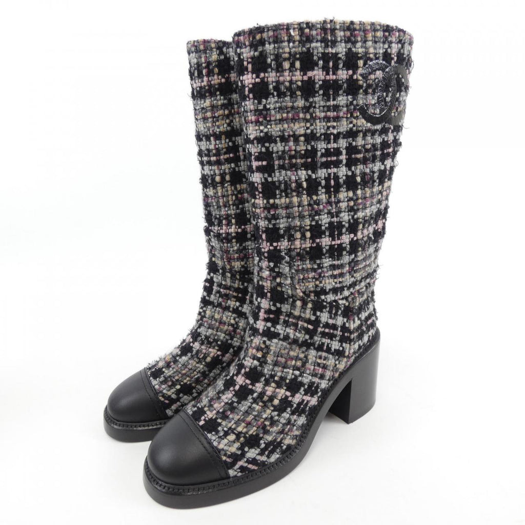 Chanel G39614y56301 Tweed Calfskin Boots
