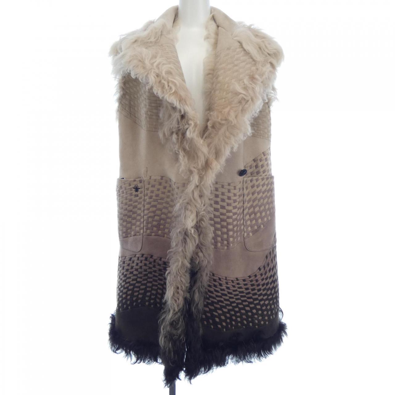 Christian Dior 946G20AF800 Shearling Long Vest